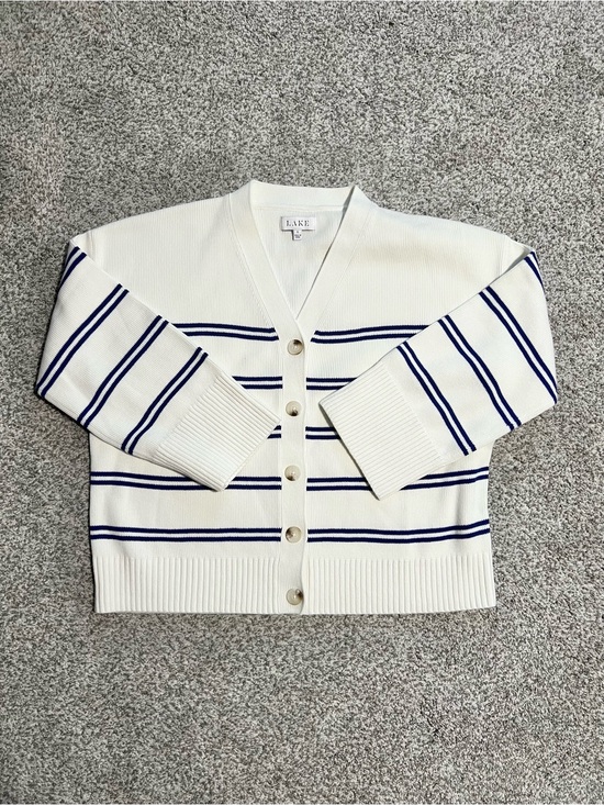 LAKE Sweaters - NWOT Lake Nora Cardigan in Caspian Stripe